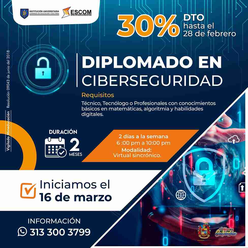 La Escuela de Comunicaciones Militares abre inscripciones para el Diplomado en Ciberseguridad